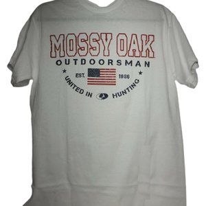 Mossy Oak Men’s Front Logo Short Sleeve T-Shirt White 2XL 50-52